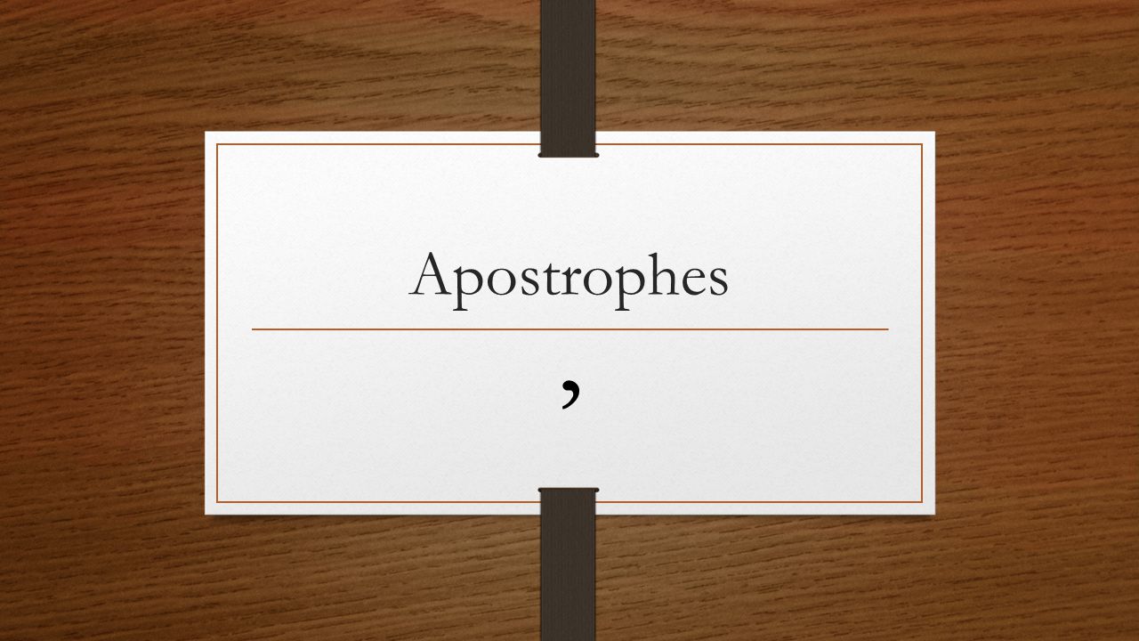 Apostrophes ’