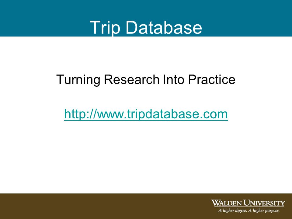 Trip Database Turning Research Into Practice