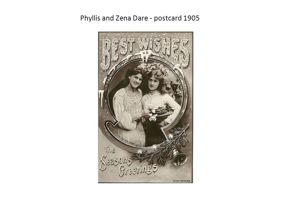Phyllis and Zena Dare - postcard 1905