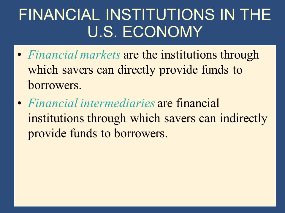 FINANCIAL INSTITUTIONS IN THE U.S.