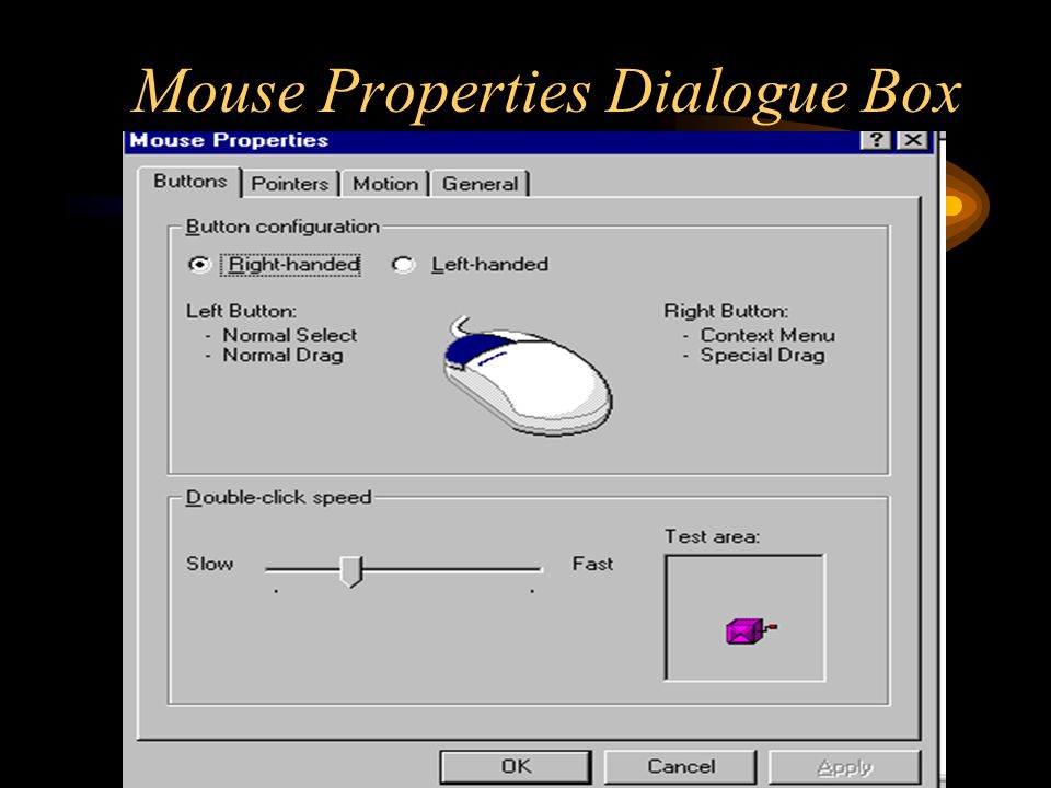 Mouse Properties Dialogue Box