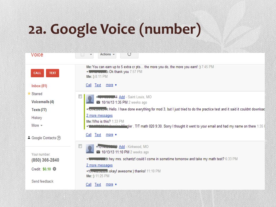 2a. Google Voice (number)