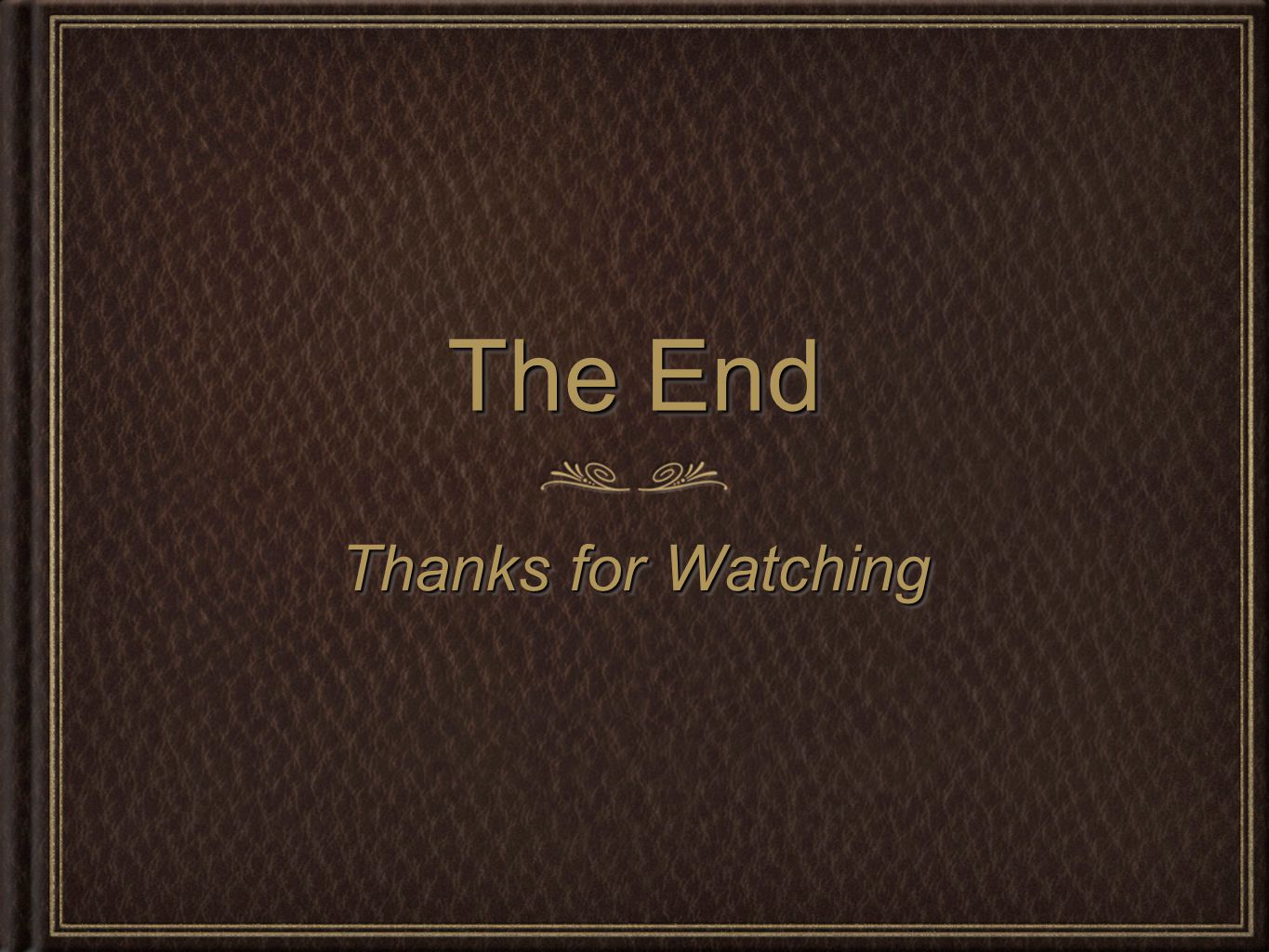 The End Thanks for Watching