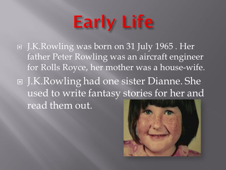  J.K.Rowling was born on 31 July 1965.
