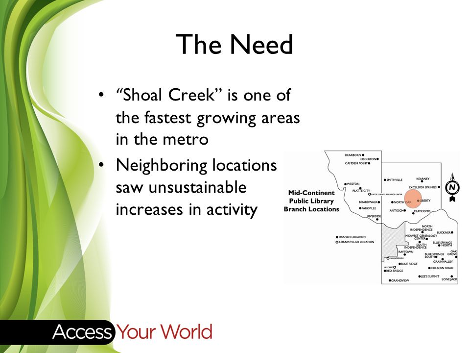 The Need Shoal Creek is one of the fastest growing areas in the metro Neighboring locations saw unsustainable increases in activity
