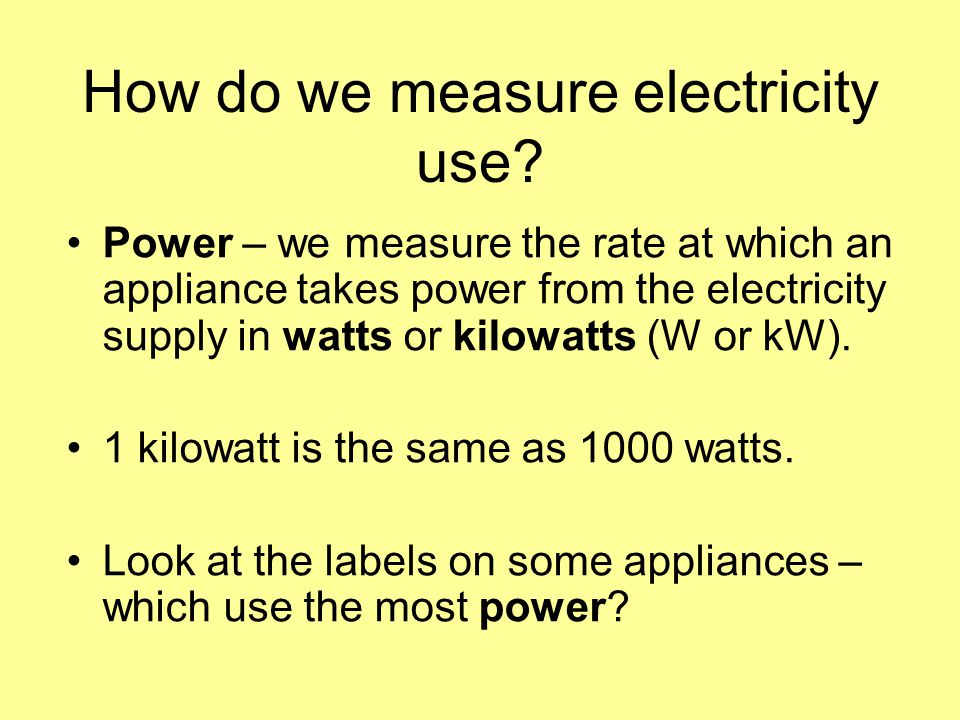 How do we measure electricity use.
