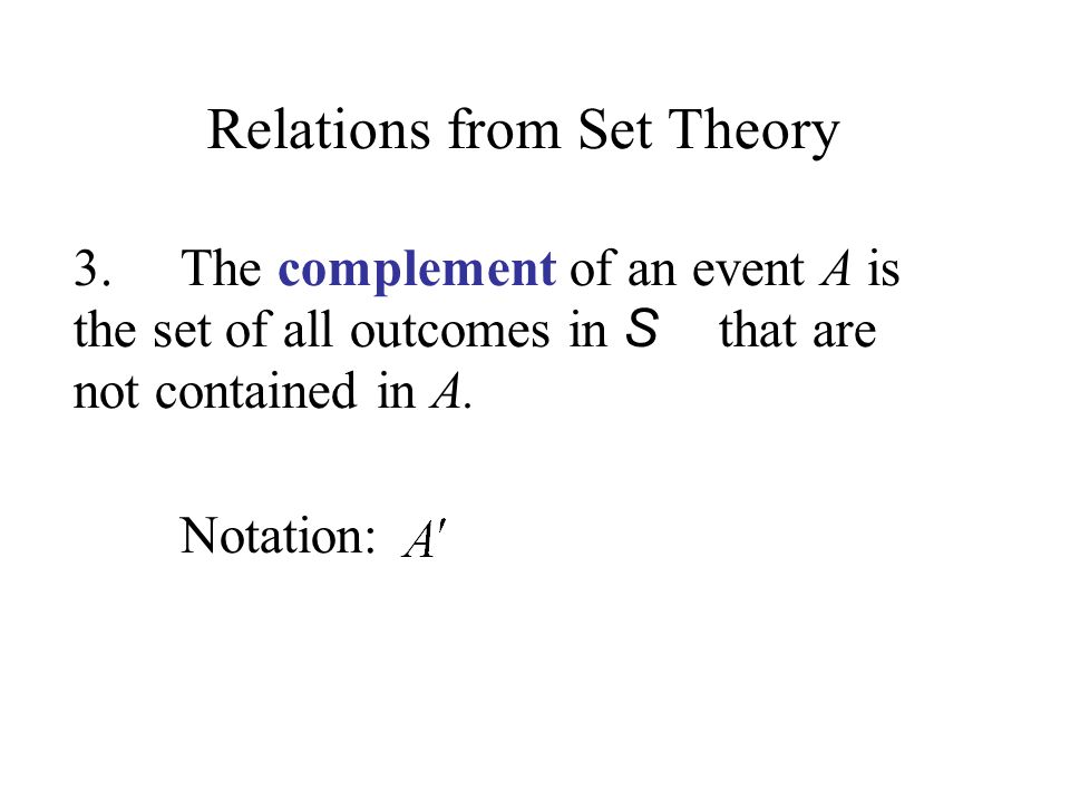 Relations from Set Theory 3.