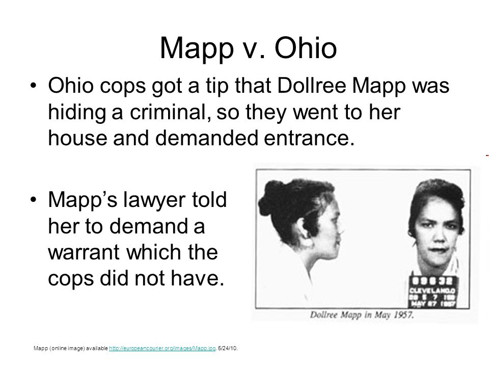 Mapp v. Ohio Mapp (online image) available