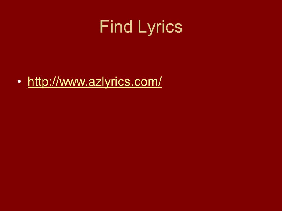 Find Lyrics