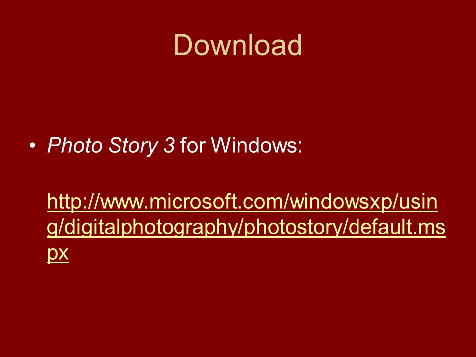 Download Photo Story 3 for Windows:   g/digitalphotography/photostory/default.ms px   g/digitalphotography/photostory/default.ms px
