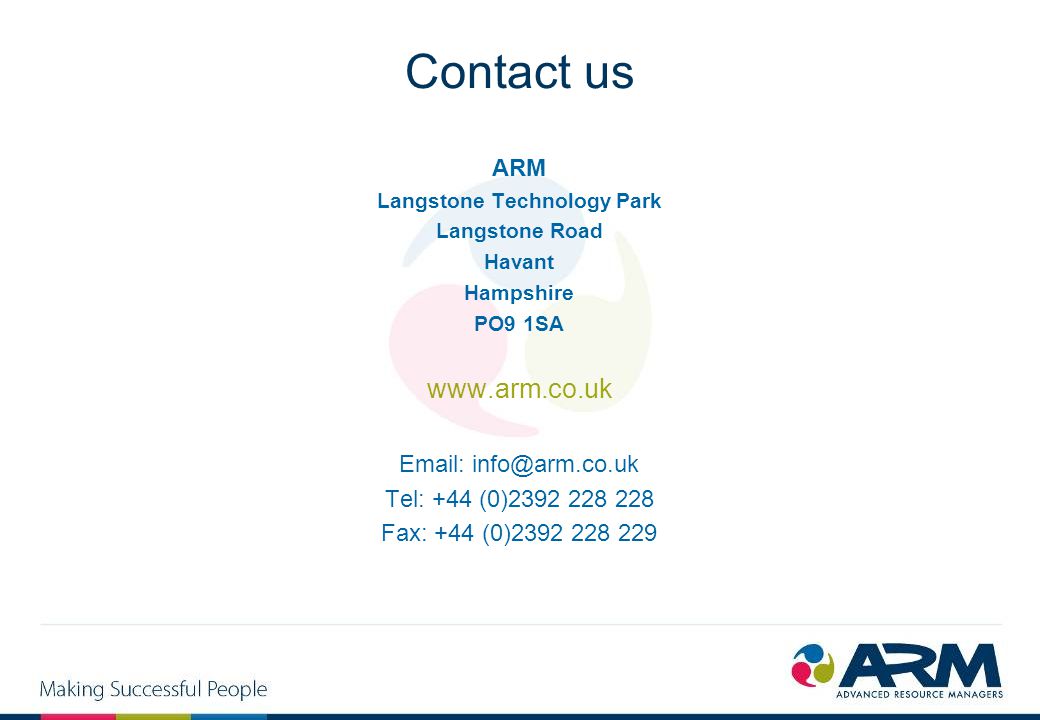 Contact us ARM Langstone Technology Park Langstone Road Havant Hampshire PO9 1SA     Tel: +44 (0) Fax: +44 (0)