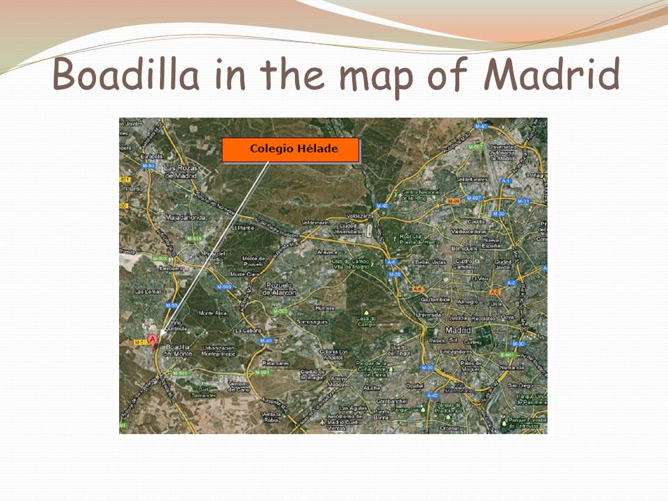 Boadilla in the map of Madrid