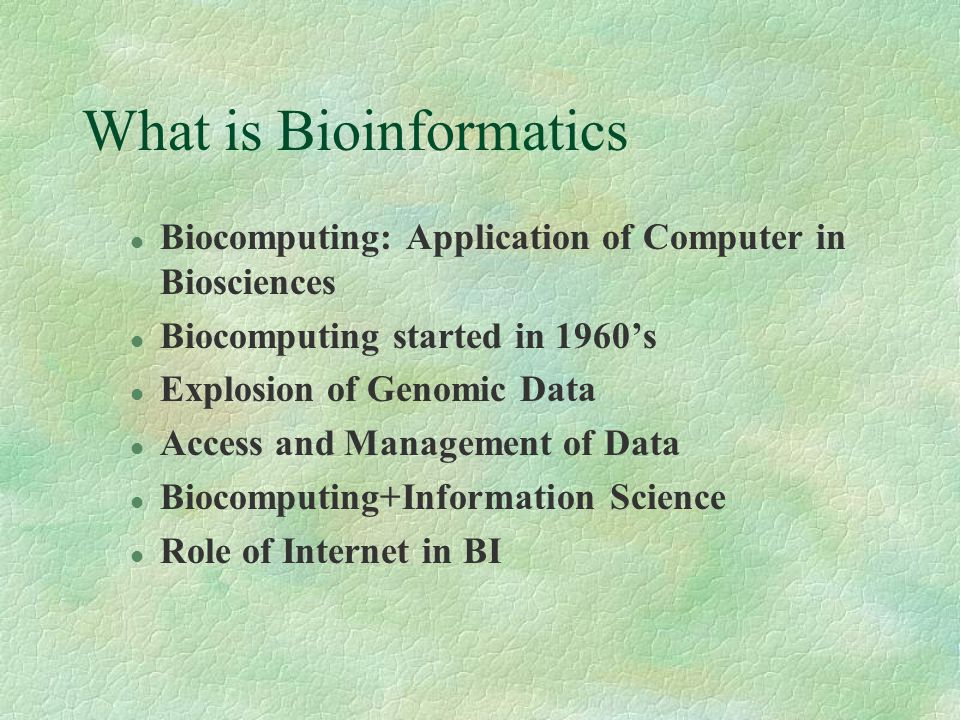 Bioinformatics mines data Db