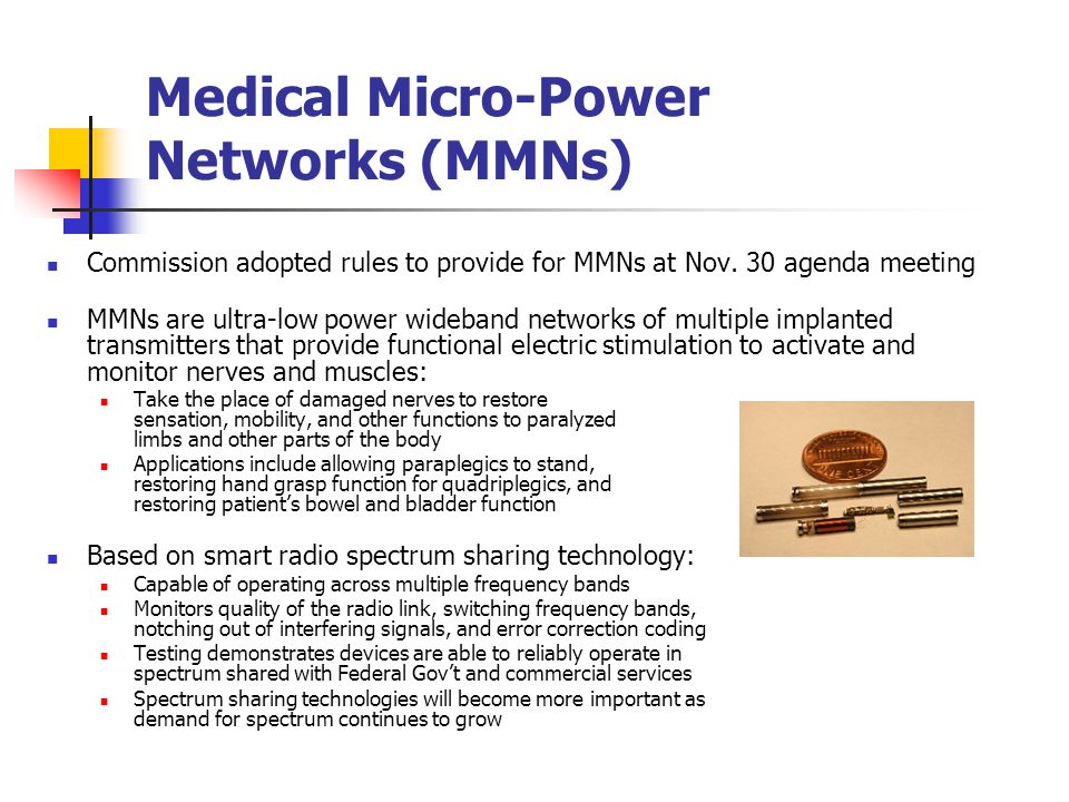 Medical Micro-Power Networks (MMNs) Commission adopted rules to provide for MMNs at Nov.