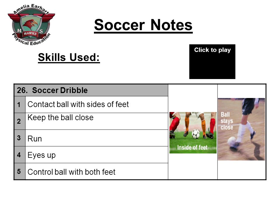 Soccer Notes Skills Used: 26.