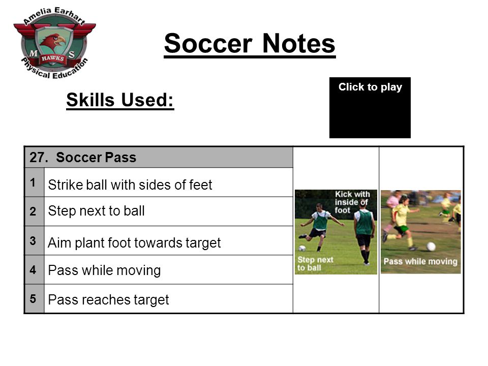 Soccer Notes Skills Used: 27.