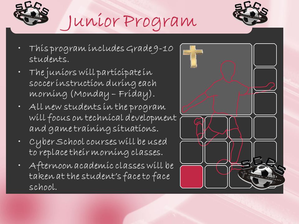 Junior Program This program includes Grade 9-10 students.