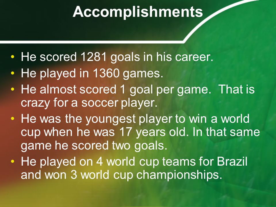 Accomplishments He scored 1281 goals in his career.