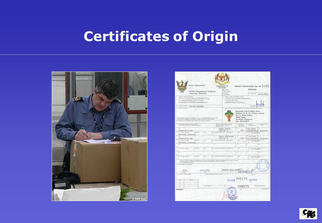 Certificates of Origin