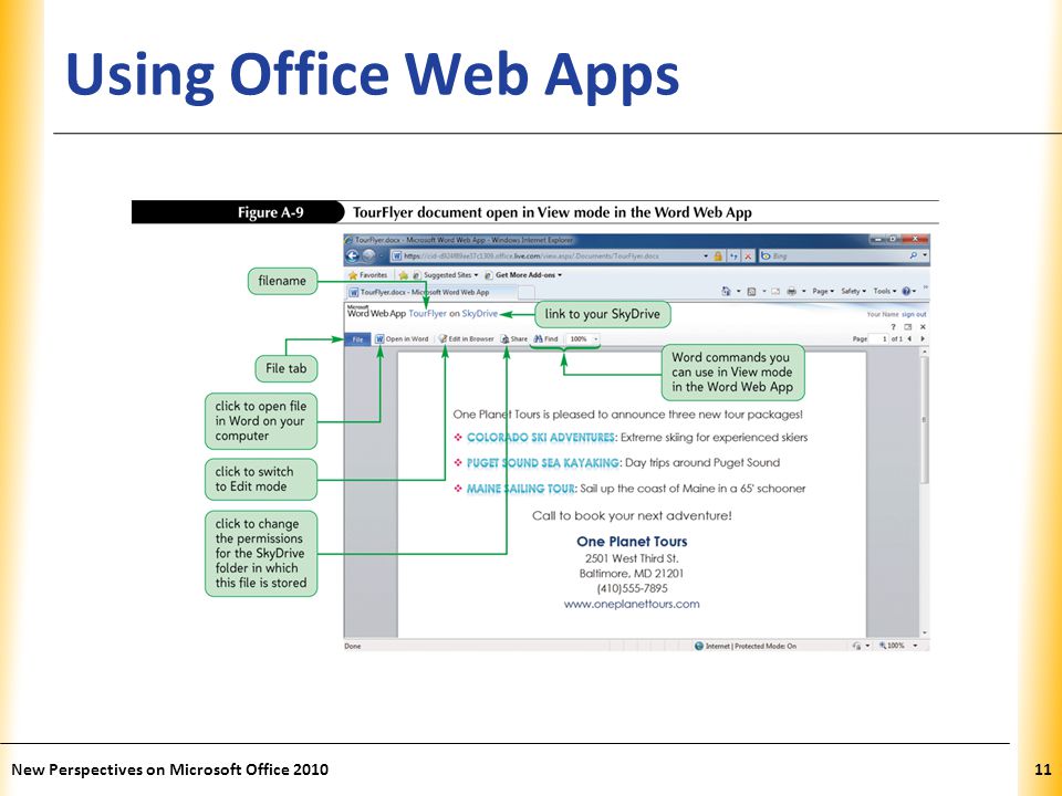 XP Using Office Web Apps New Perspectives on Microsoft Office
