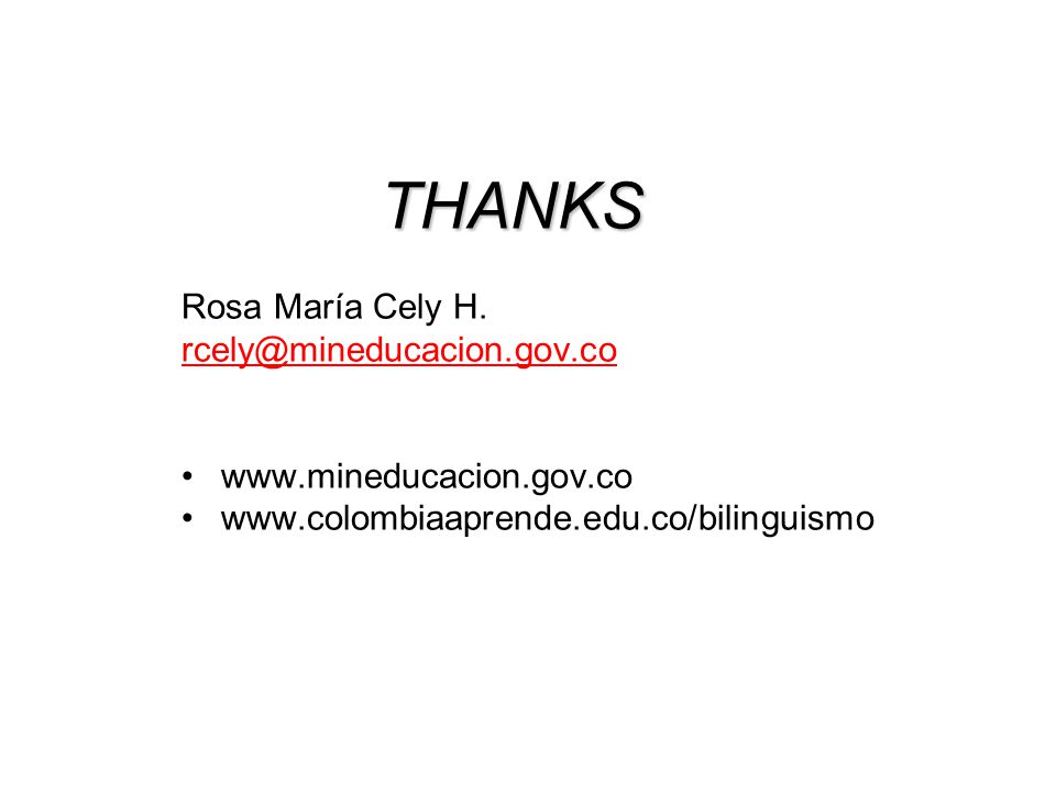 THANKS Rosa María Cely H.