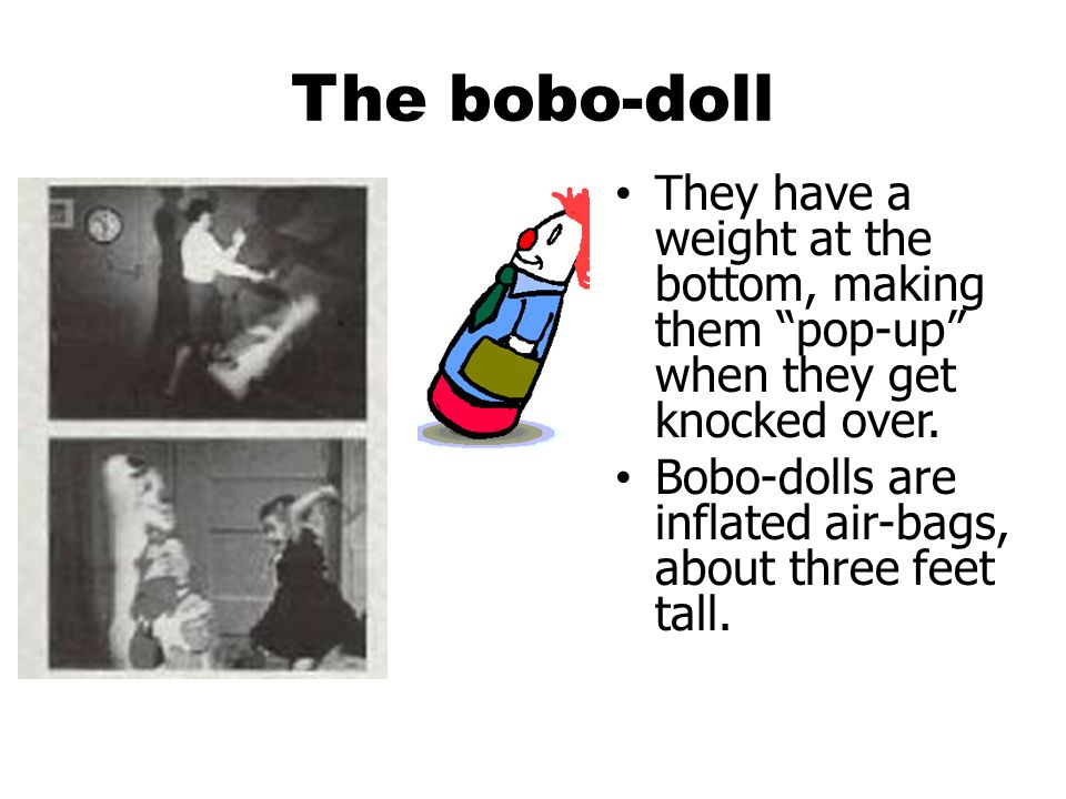 The bobo-doll They have a weight at the bottom, making them pop-up when they get knocked over.