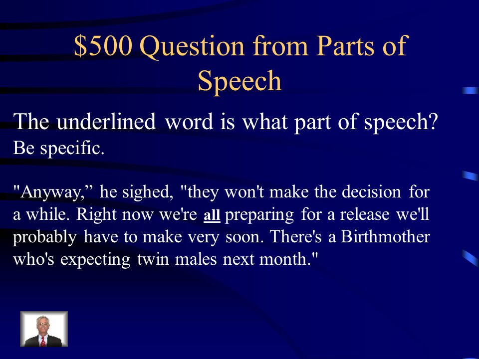 $400 Answer from Parts of Speech Reflexive Pronoun