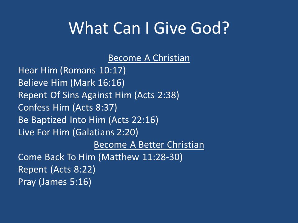 What Can I Give God.