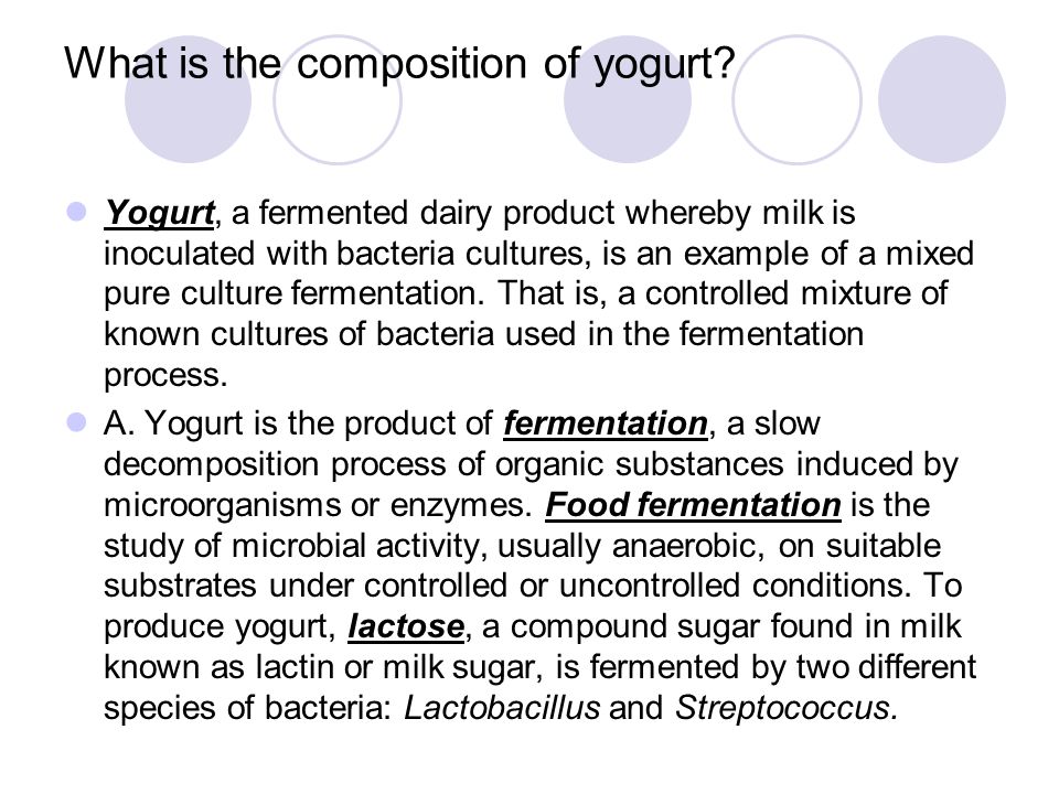 What is the composition of yogurt.