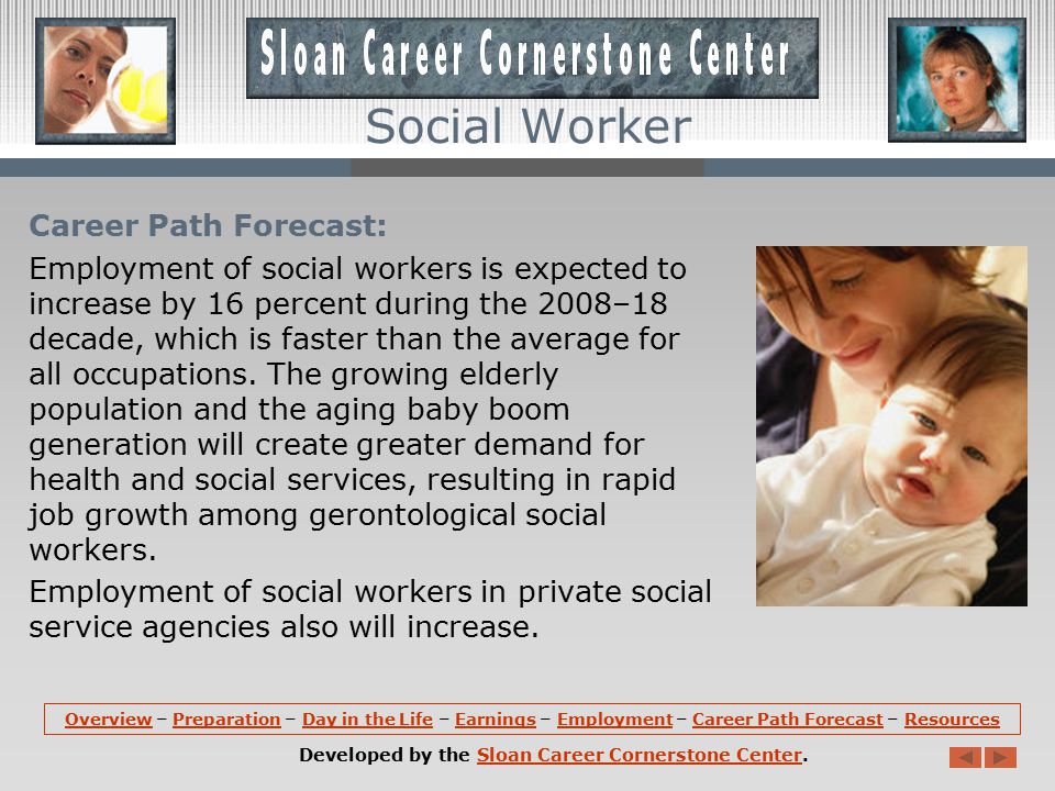 Employment: Social workers hold about 642,000 jobs in the United States.