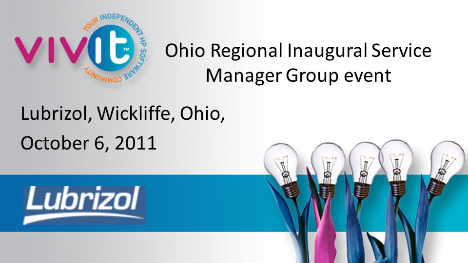 Ohio Regional Inaugural Service Manager Group event Lubrizol, Wickliffe, Ohio, October 6, 2011