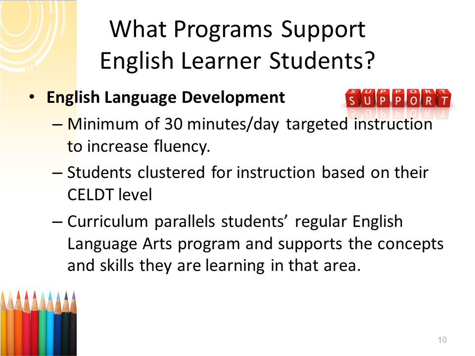 What Programs Support English Learner Students.