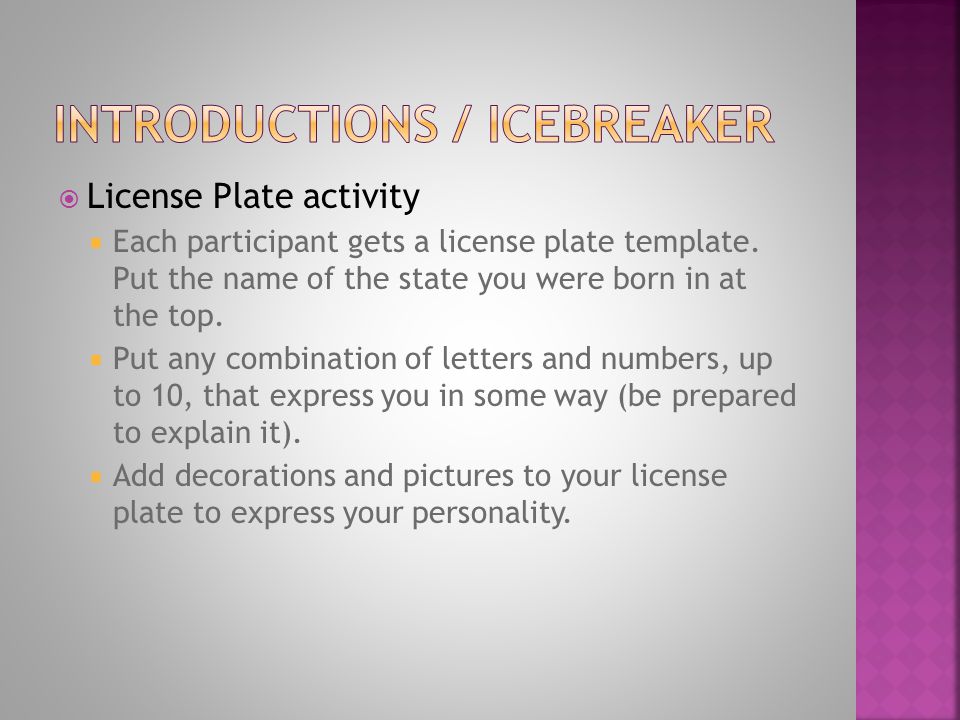 presenter darlene breaux license plate activity each