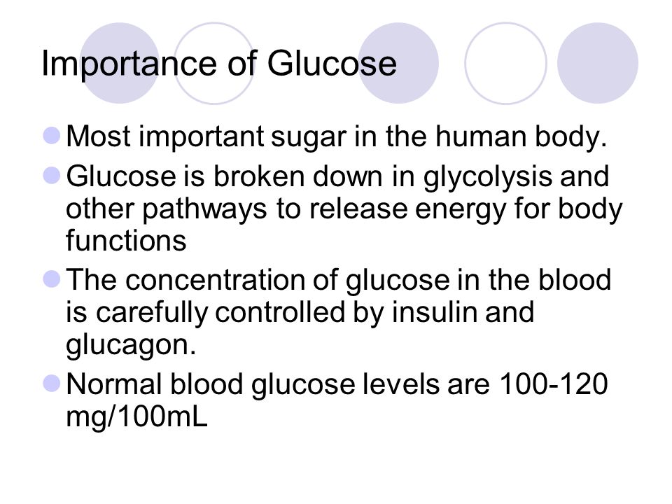 Importance of Glucose Most important sugar in the human body.