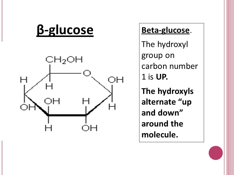 Beta-glucose. The hydroxyl group on carbon number 1 is UP.