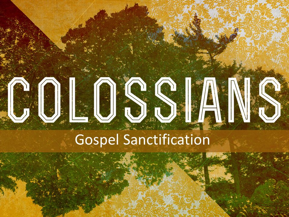 INTRODUCTION TO COLOSSIANS Gospel Sanctification