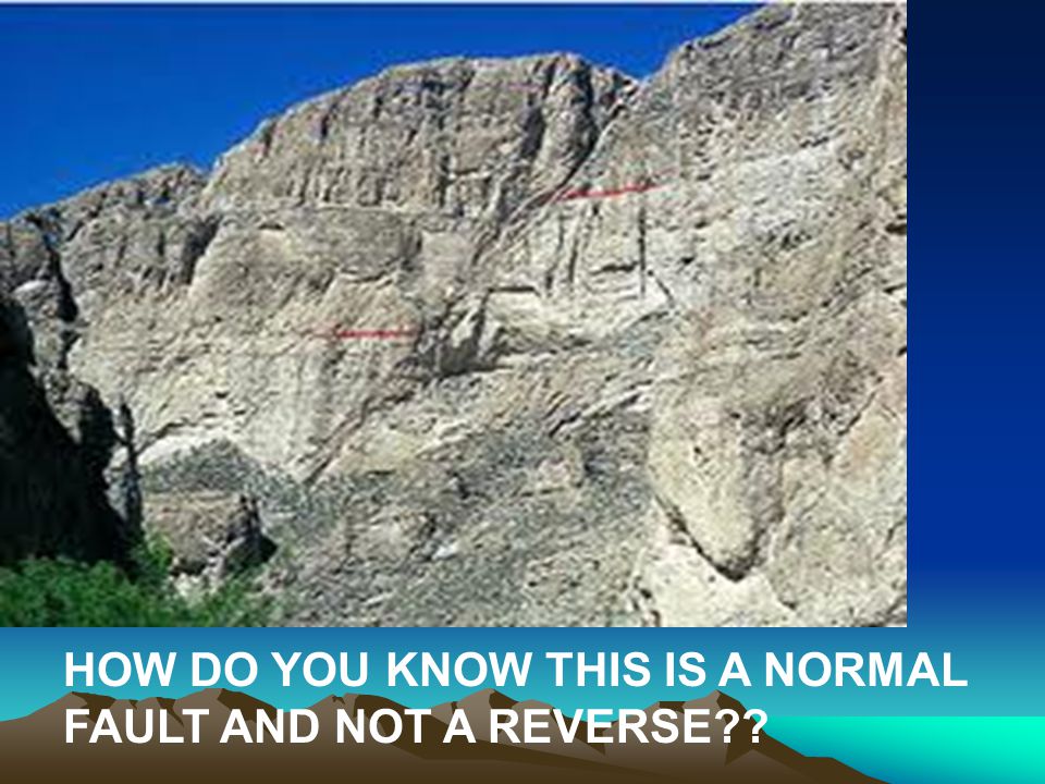 HOW DO YOU KNOW THIS IS A NORMAL FAULT AND NOT A REVERSE