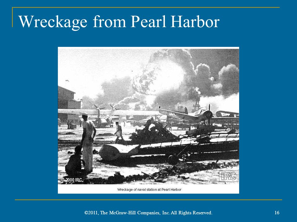 Wreckage from Pearl Harbor 16 ©2011, The McGraw-Hill Companies, Inc. All Rights Reserved.