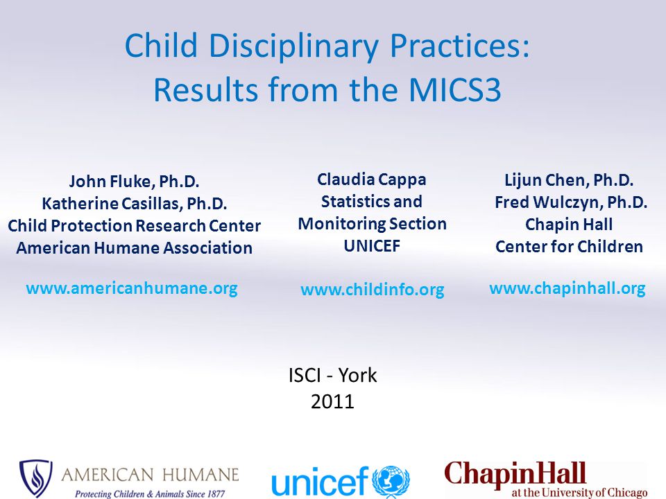 Child Disciplinary Practices: Results from the MICS3 John Fluke, Ph.D.