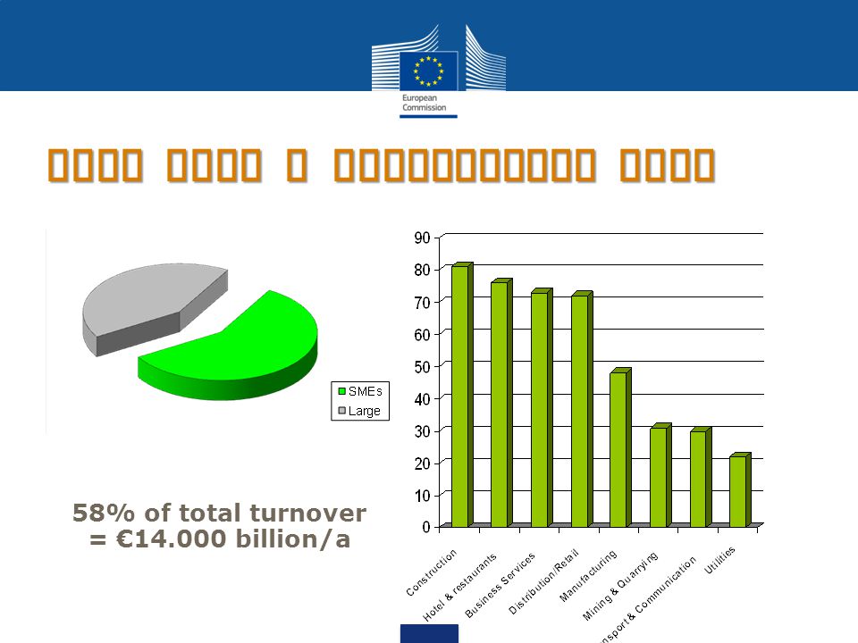 SMEs play a significant role 58% of total turnover = € billion/a