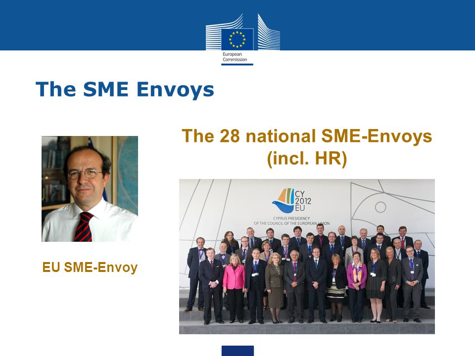 The SME Envoys The 28 national SME-Envoys (incl. HR) EU SME-Envoy