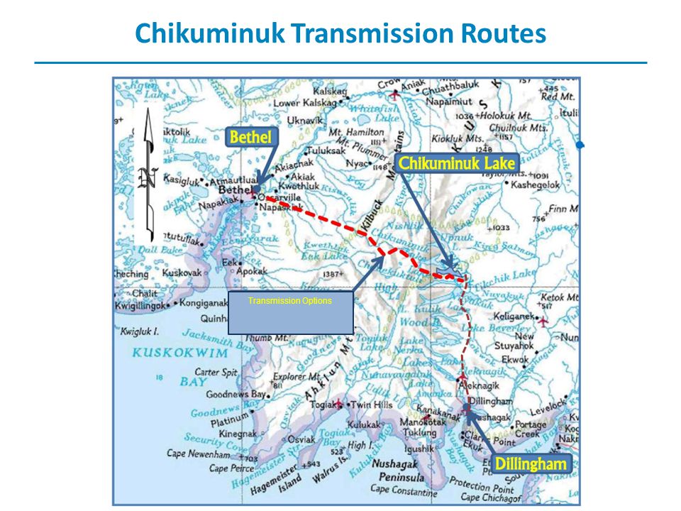 Chikuminuk Transmission Routes Transmission Options