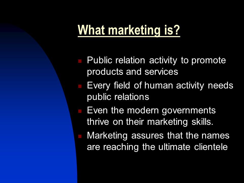 What marketing is.