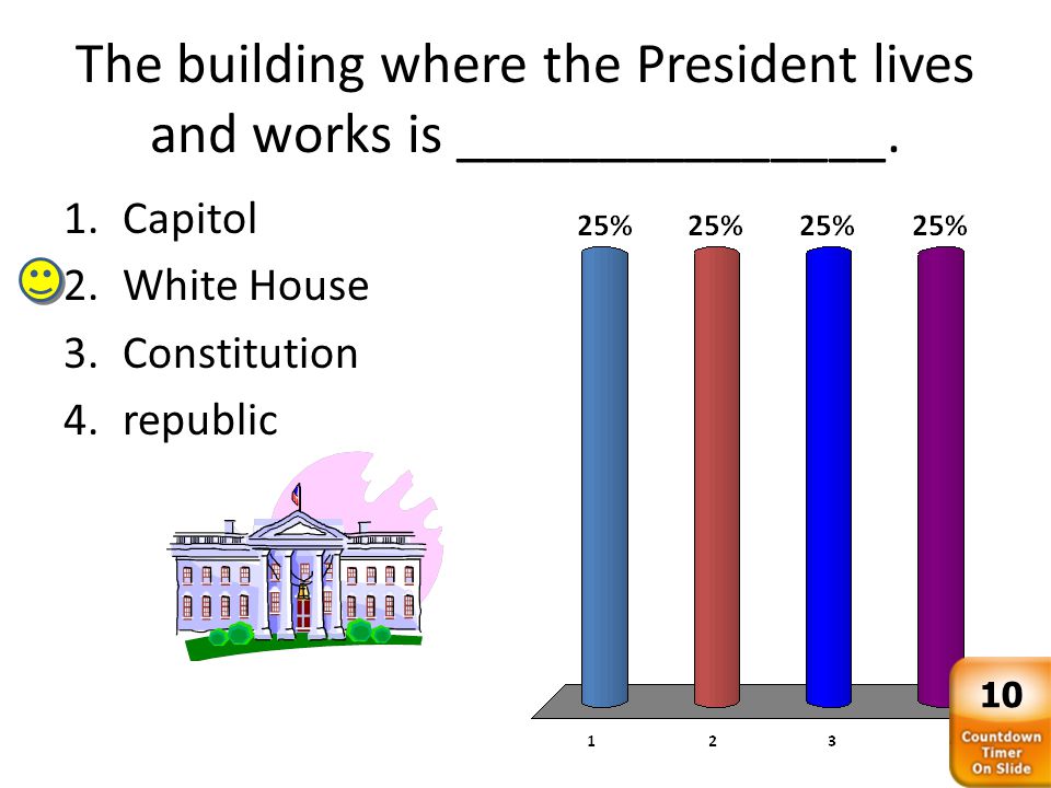 The building where the President lives and works is _______________.