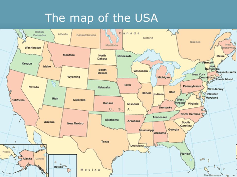 The map of the USA