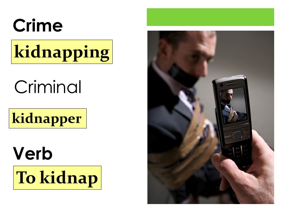 Crime Verb kidnapping kidnapper To kidnap Criminal