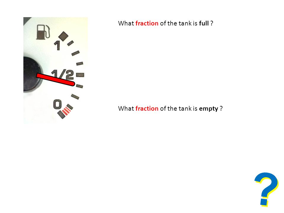 What fraction of the tank is full What fraction of the tank is empty