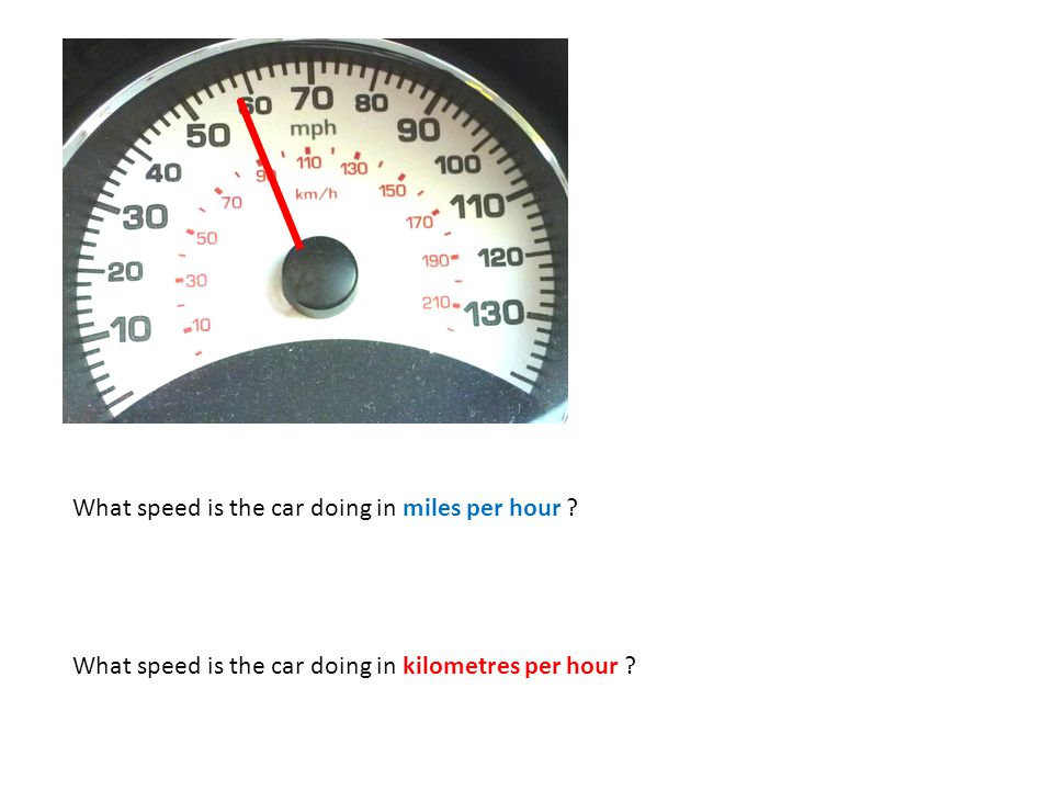What speed is the car doing in miles per hour .