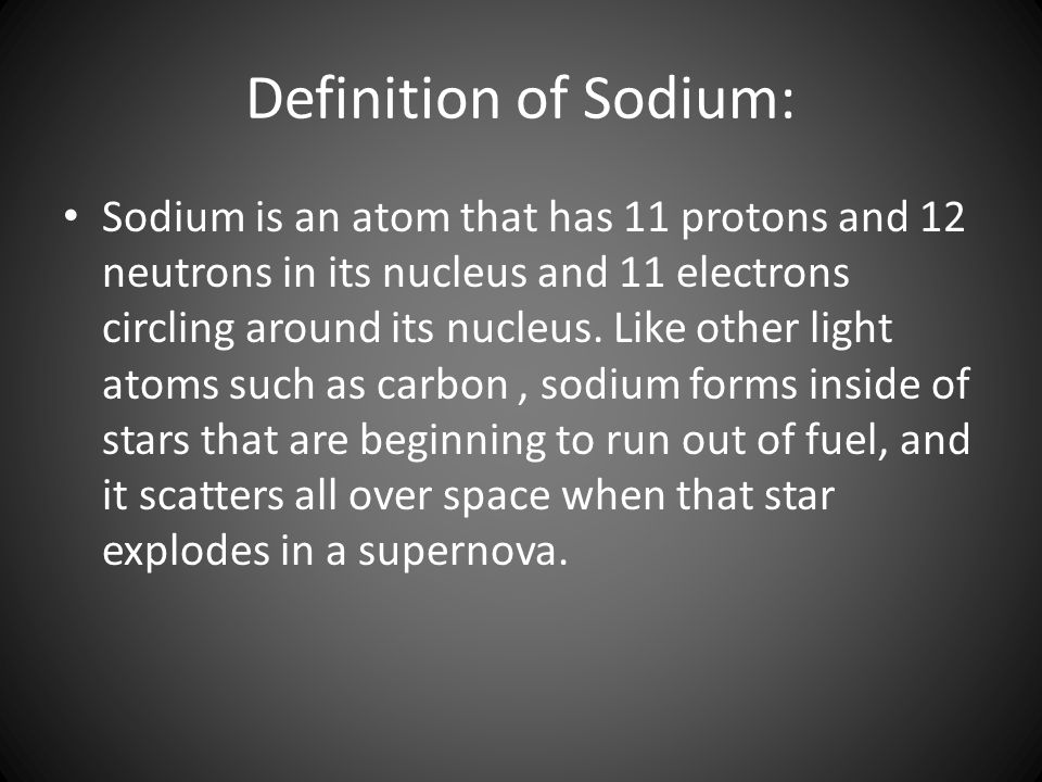 "Sodium Done by: loay Hammad Grade: 7 C. Definition of Sodium: Sodium ...
