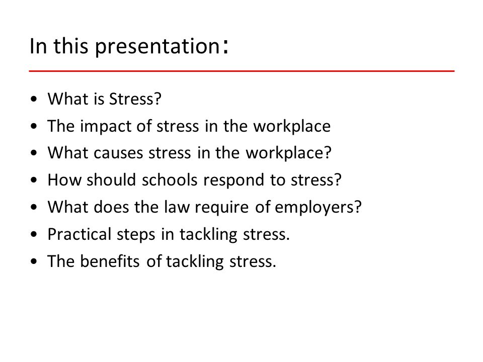 In this presentation : What is Stress.